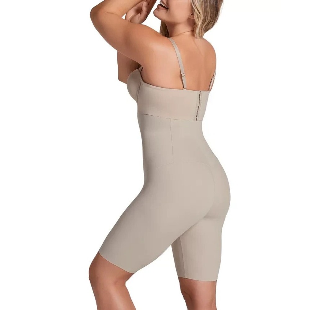 Leonisa Women's Extra High Waisted‎ Firm Shaper Shorts Light Beige Size XXL